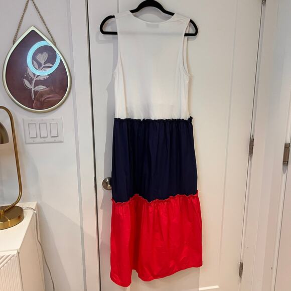 Purificacion Garcia Colorblock Tiered Midi Dress Sz Medium - Picture 3 of 10